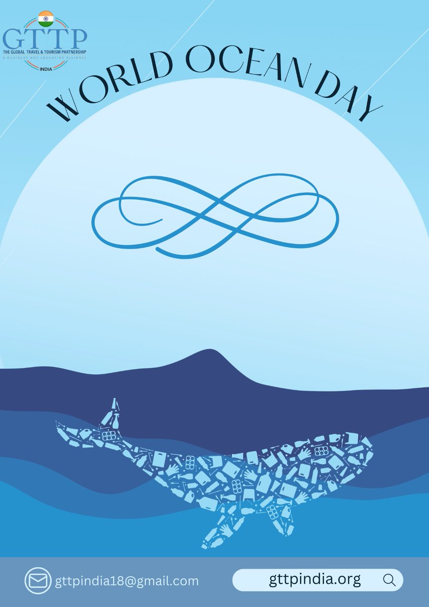 IndiaGttp's tweet photo. On this World Oceans Day, we come together &amp; honor the incredible wonder of oceans for critical role they play in sustaining life on Earth. Oceans cover over 70% of the planet's surface, support a vast diversity of life, and provide us with invaluable resources. https://t.co/Kho5denUBX