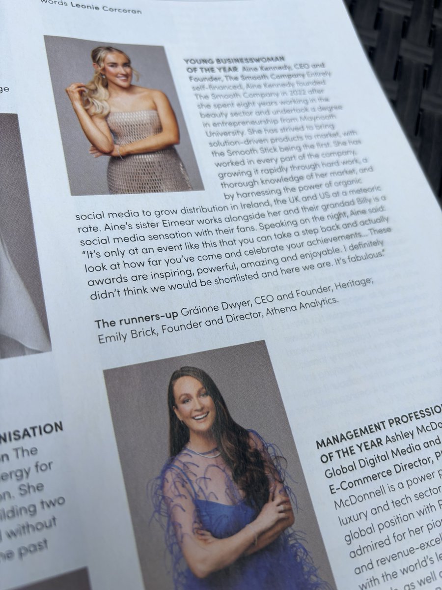 Some fantastic interviews with the <a href="/image_magazine/">IMAGE Media</a> <a href="/PwCIreland/">PwC Ireland</a> award winners in the latest Image edition. 

Including a lovely wee mention for myself &amp; <a href="/emilbee89/">Emily Brick</a> alongside winner Áine Kennedy of <a href="/thesmoothco_/">TheSmoothCompany</a> 🙌🏽☀️