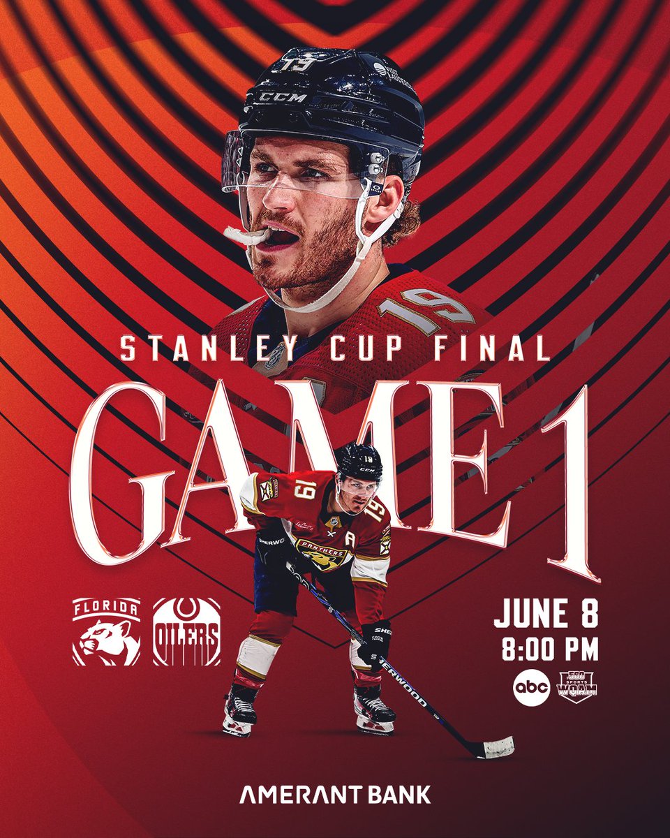 FlaPanthers's tweet photo. STANLEY CUP FINAL.

GAME 1.

TONIGHT.

#TimeToHunt https://t.co/4vPa8qQ03h