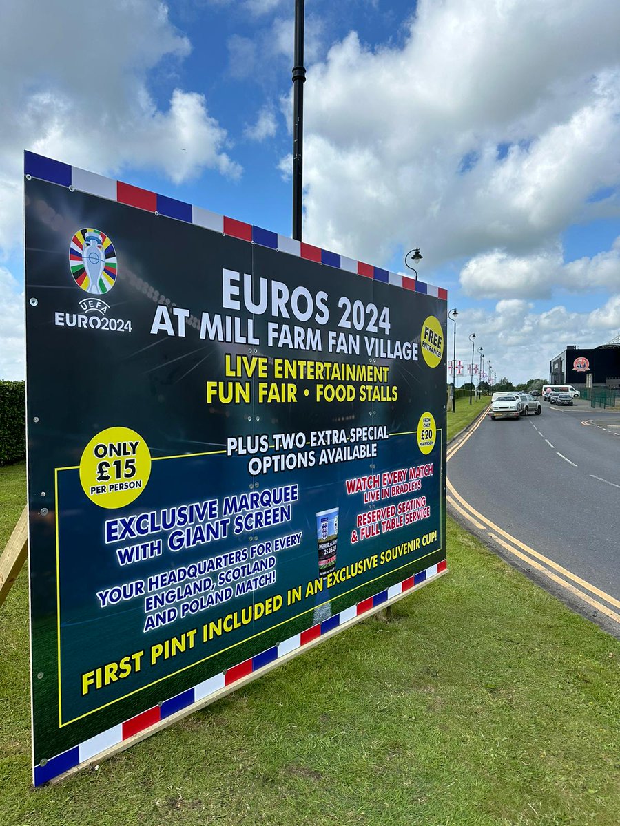 Have you seen the huge billboard at Mill Farm this week? 👌

We're excited for Euros 24 and Mill Farm Fan Village with something for everyone, is your Euros HQ! ⚽️🏆

skiddle.com/whats-on/Prest… 

#euros24 #sportsbarnorthwest #watchers #Kirkham #Lytham #Lancashire