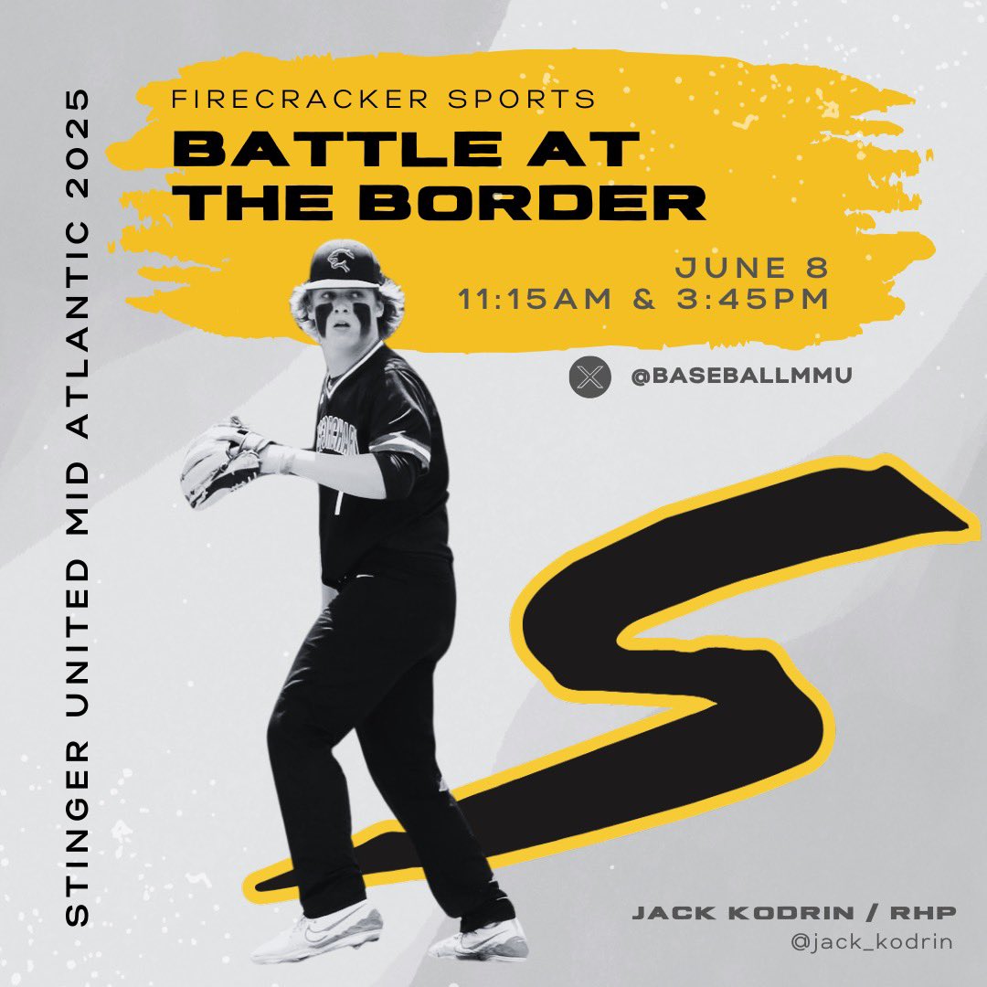 edlowry301's tweet photo. ‘25 uncommitted RHP Jack Kodrin @jack_kodrin from Quince Orchard (MD) gets the call in game #1 today for Stinger United Mid - Atlantic @firecrackerbsb @BaseballMmu @CHopson1972 @coach_simko https://t.co/mzWPOEFj7h