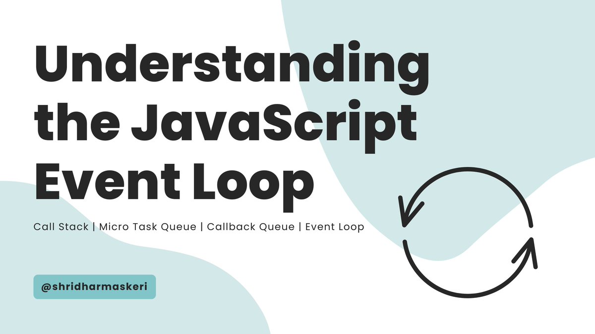 SridharMaskeri's tweet photo. Just posted a blog on medium - Understanding the basics of how the Event Loop works in JavaScript with the help of a simple example! ✨

Do have a read📖 https://t.co/1kY2BxU4WG