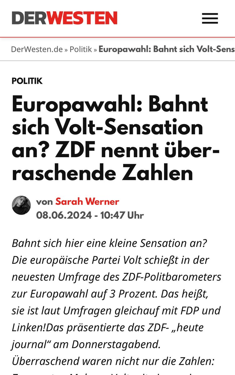 Die Volt Sensation ist hier 👋🏼😘 derwesten.de/politik/europa…