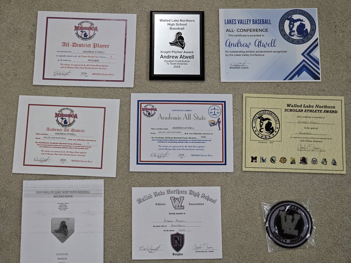 Andrew Atwell (@andrew_atwell09) on Twitter photo Thank you <a href="/wlnbaseball2024/">WL Northern Baseball</a> for a Great Season and Great Career.
This year:
6-3 record + 1 SV
58.2 IP
1.193 ERA
0.903 WHIP
53 K
8 BB
Top 10 all-time in 8 different pitching categories at WLN.
Team Captain, All-Conference, All-District, Academic All-State, Knight Pitching Award Thank you <a href="/wlnbaseball2024/">WL Northern Baseball</a> for a Great Season and Great Career.
This year:
6-3 record + 1 SV
58.2 IP
1.193 ERA
0.903 WHIP
53 K
8 BB
Top 10 all-time in 8 different pitching categories at WLN.
Team Captain, All-Conference, All-District, Academic All-State, Knight Pitching Award
