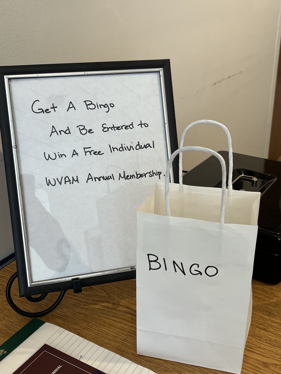 MuseumsofWV's tweet image. Don't forget to complete your BINGO cards and drop them off at Registration for a chance to win a WVAM Annual Membership! #WVAM2024