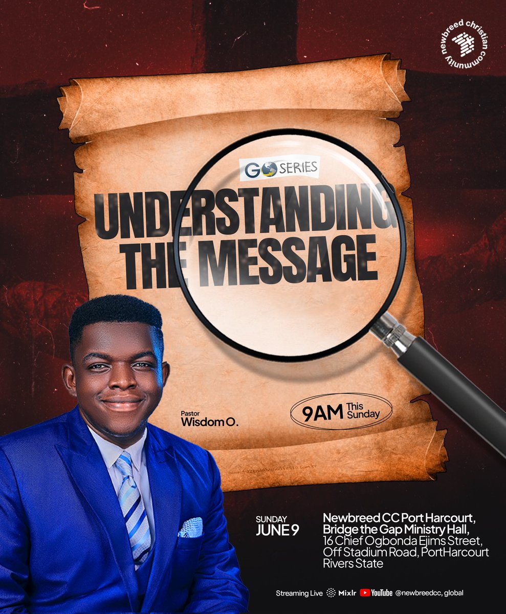 newbreedccng's tweet photo. In the month of June, we are exploring the most important thing on God's mind: EVANGELISM🔥

Our Lead Steward @sir_davoh calls it the "love language" of God

It is not God's will that any should perish BUT that all men come to repentance!

Do Join us at Service👇

#GO
#NewbreedCC https://t.co/uTUd7t1WWS