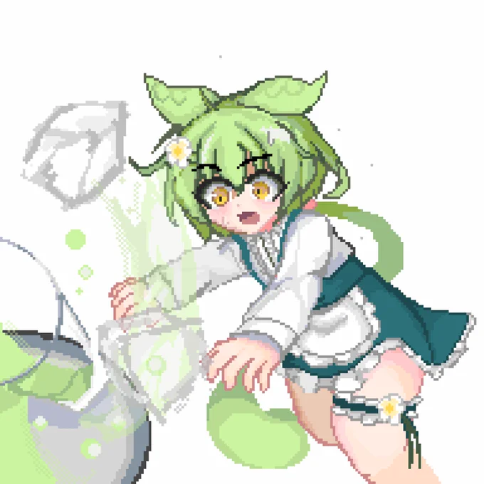 #ドット絵 #pixelart 最近流行ってるずんだもん 