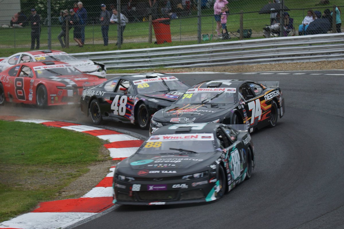 CLRSam's tweet photo. A slightly optimistic overtake attempt given the size of space needed to fit a @EuroNASCAR into.. @Dawesracing #bhcommsbox https://t.co/0sL4CvWeV7