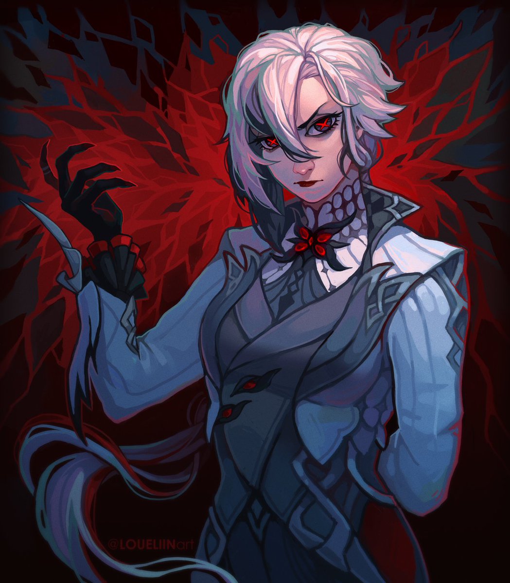 The woman that I want to marry... 💖💖💖

#GenshinImpact #Arlecchino #Fatui #fanart