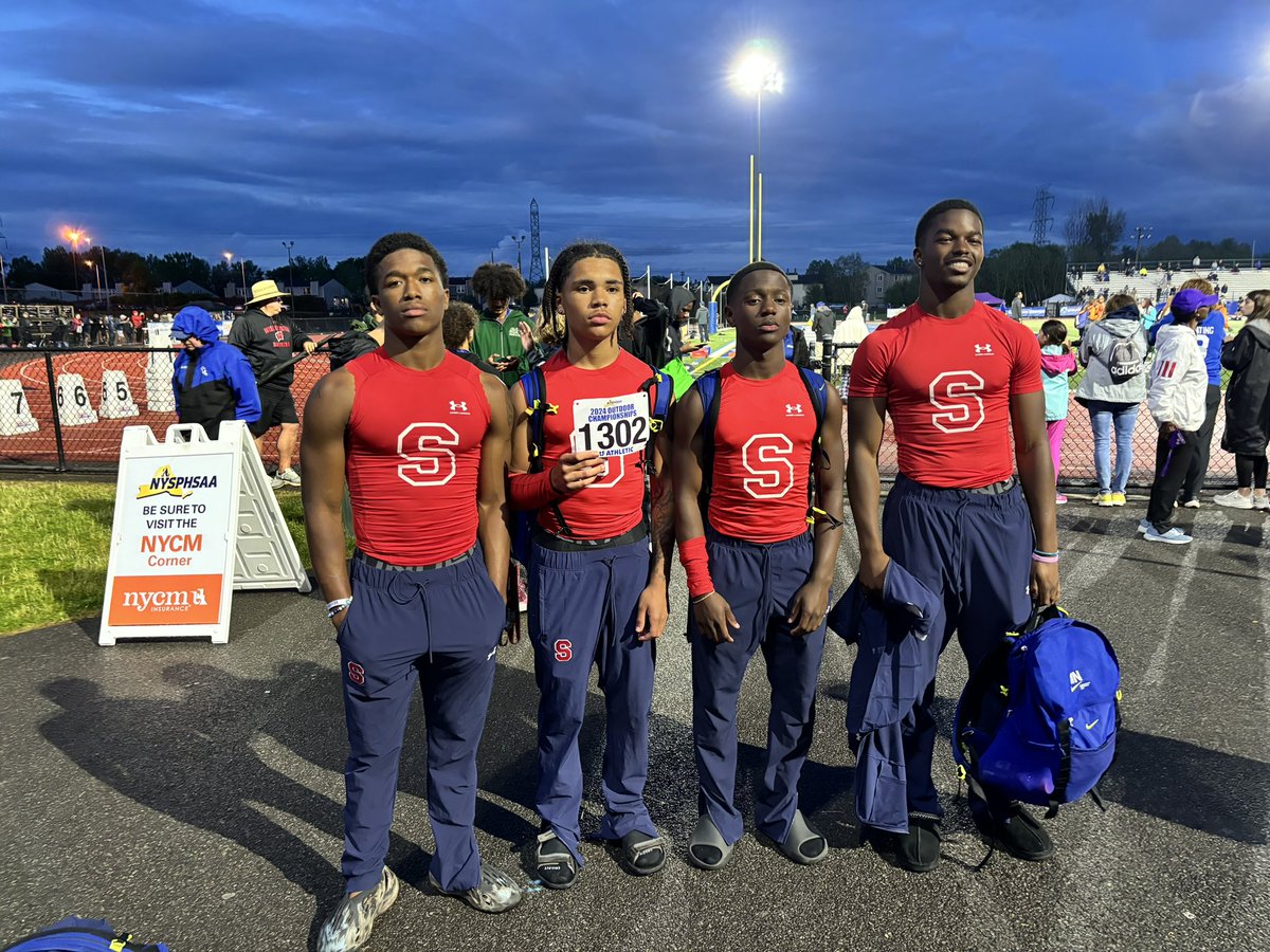 Stepinac Track  4 x 1 ran a 42.77 which is a Stepinac school record &amp; won their heat. Congratulations to this young group of multi sport athletes (Zaire Spellman, Oliver Arius, Ian Thomas &amp; Josh Genwright). Great Job! Go Crusaders.