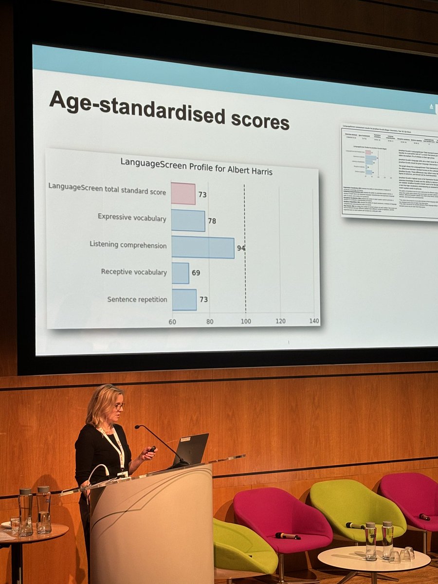 Wonderful lunch <a href="/wellcometrust/">Wellcome</a> and now Gill West is talking about the exciting new LanguageScreen - a quick, objective and reliable #language assessment for #educators.  It runs digitally via an app. 

pubs.asha.org/doi/pdf/10.104…

@HVDL_Foundation #devlangdis #SLPeeps #teachers