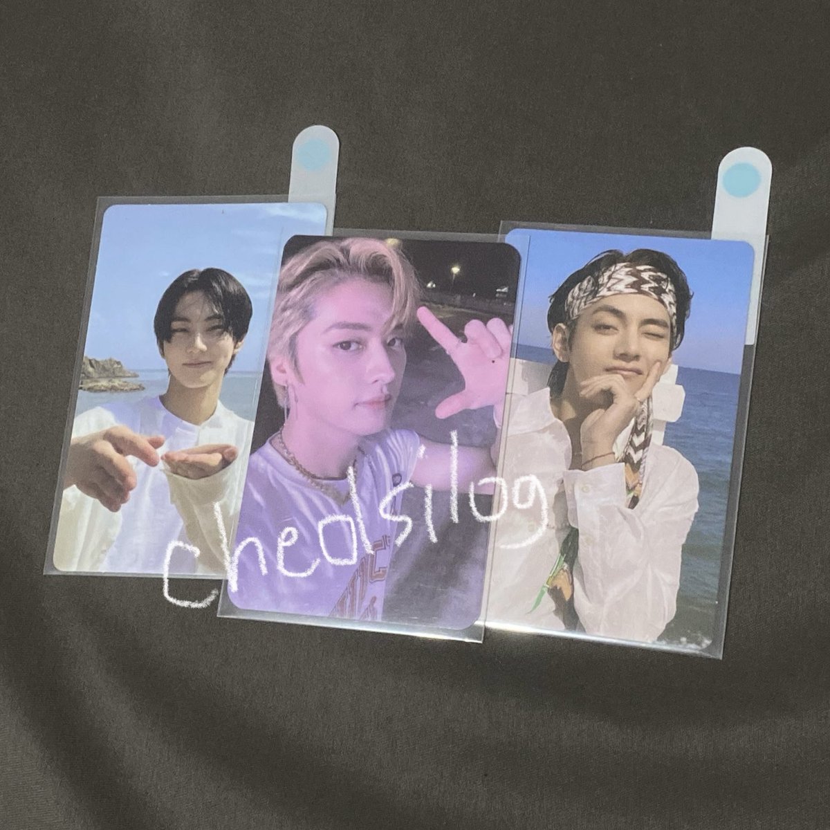 ic interest check ph

lino lee know noeasy shopee vce let leni lead pc

taehyung v butter peaches ver pc

jungwon ody odysseus holo pc

still deciding pa how much and if tingi or set 🥹 (pero prio set huhu 😣)

🏷️ wts wtb lfs lfb stray kids skz bts enhypen enha