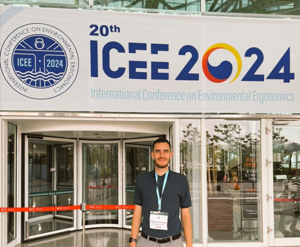 Tom_Deshayes's tweet photo. Thanks to the organisers of the 20th @ICEE2024 for giving me opportunity to present my research: Age-Related Differences in Physiological Adaptations During Short-Term Passive Heat Acclimation. Looking forward to 2026 in Malaysia!
@IntegrPhysLab https://t.co/OMjpwOCUC3