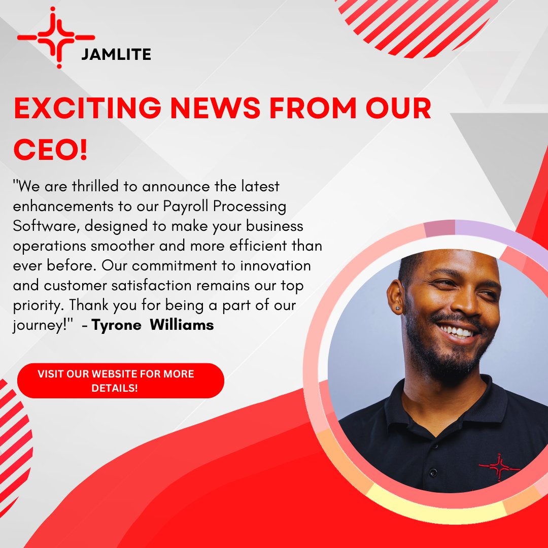 🚀 Big News from Our CEO! 🚀

Discover the latest upgrades to our payroll processing software, making your business smoother and more efficient. Innovation and customer satisfaction drive us forward. Thank your trust!