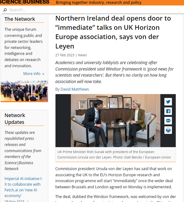 gylesnamopaleen's tweet photo. The notion the Turing scheme is just as good as #EUerasmus is utterly bonkers.
Another excellent project the UK dumped themselves out of was @HorizonEU.
Only recently MPs voted against british unionists in NI, a whopping 525 to 27, as a dependency to rejoin EU Horizon.
3/ https://t.co/vtgyv1idGZ