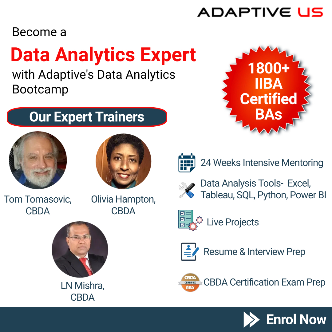 lnmishra's tweet photo. Adaptive US Data Analytics Bootcamp
Be Ahead of the Curve with In-Demand Data Analytics Skills

The very best limited-time offer- Up to $650 OFF 

Register Now- https://t.co/PXuOEDmLhk

#dataanalyst #dataanalysis #dataanalytics #iiba #adaptiveus #career #cbda https://t.co/HhKNJdDVIw