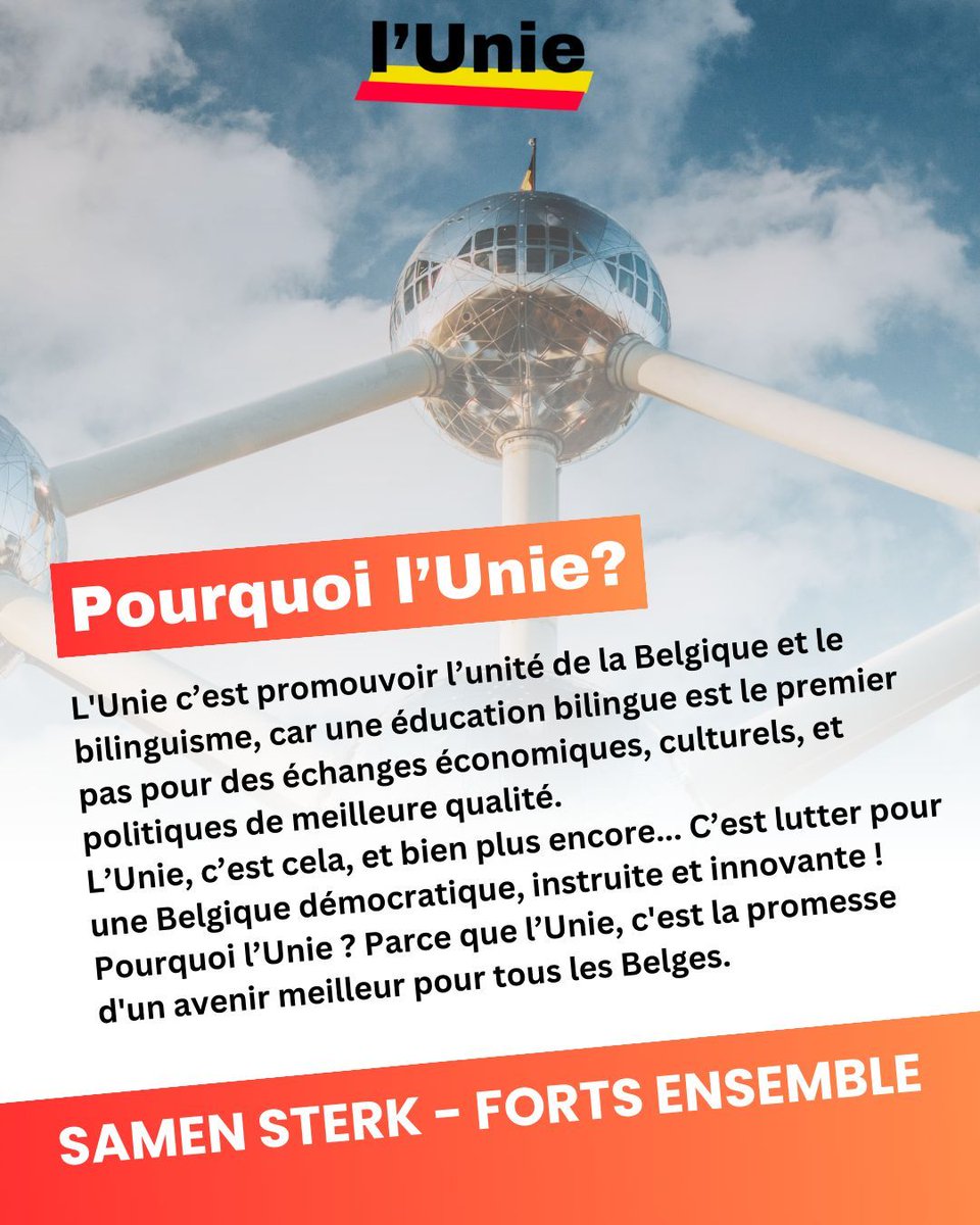 LUnieBE's tweet photo. 🇧🇪📢 Stem morgen l'Unie bij de federale verkiezingen ! (Jullie kunnen ons hele programma raadplegen op onze website.) 
-----
🇧🇪📢  Demain, votez l'Unie aux élections  fédérales ! (Notre programme est consultable sur notre site internet.)

#belgië #belgique #stem #lunie https://t.co/tEfoakwFC8