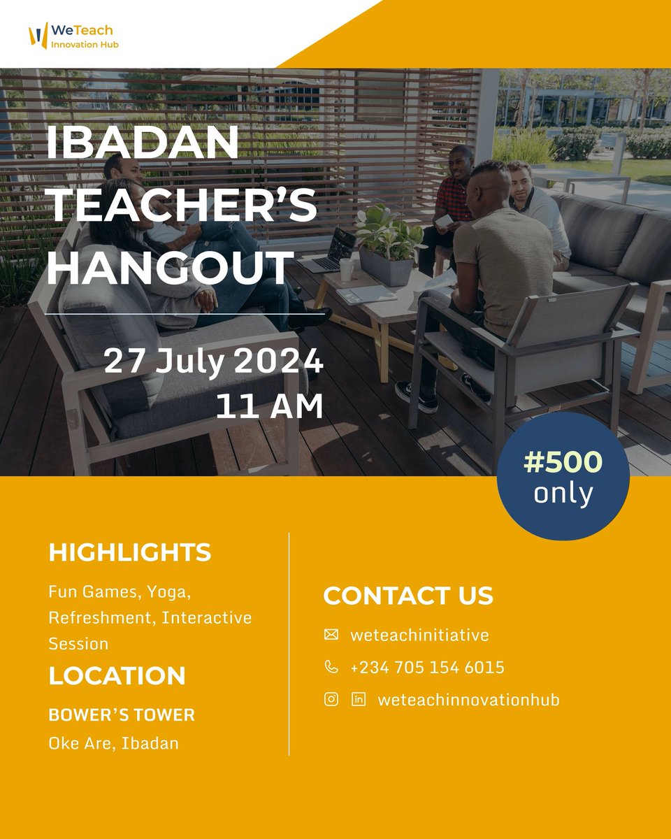 Bouquivicky's tweet photo. You will agree with me that this is long overdue! Register via the link and share with any teacher that you know in Ibadan. https://t.co/IMhMTm8eqB