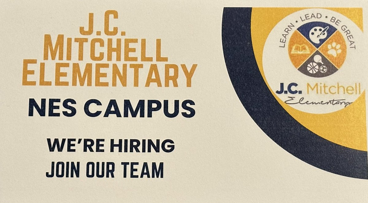 HISD hiring event!!
Come and join our team. <a href="/Mitchell_Elem/">J.C. Mitchell Elem</a>