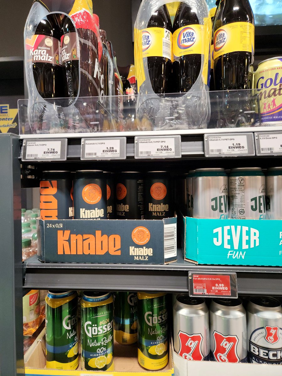 Jetzt endlich auch bei uns im Edeka, in der Nähe von Bremen, ich bin happy :D <a href="/KnabeMalz/">knabemalz</a> <a href="/HandOfBlood/">Hänno 🏳️‍🌈 #EINS</a> #knabemalz #eintrachtspandau #europapokal