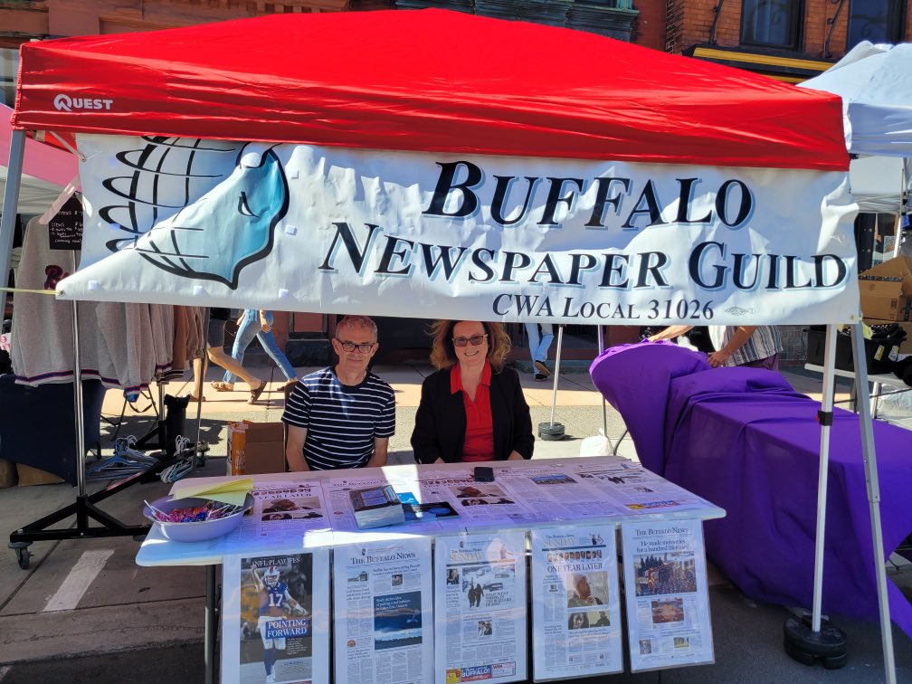 BuffaloGuild's tweet photo. Hey, #Buffalo. Come visit our tent at Allen West Festival now through 6pm. We’re on Allen St b/w Mariner and College. Just say hi or chat us up! #ProtectLocalJournalism https://t.co/f1tsbgezxO