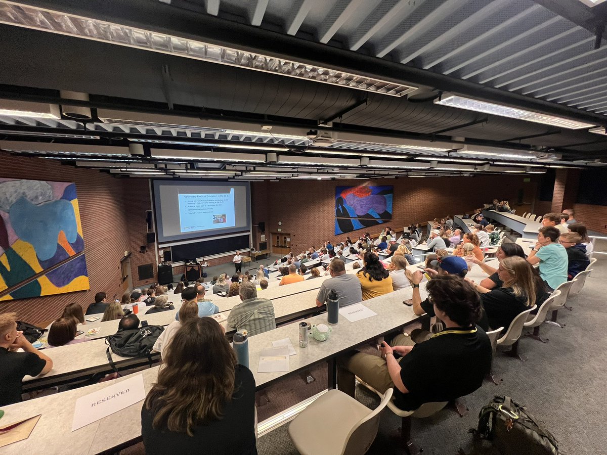 BoilerVetCamp's tweet photo. #teampig #teamchicken #teamcow #teamhorse #teamcat #teamdog #teamllama #teamfish and of course #teamparentsandfamily gathered at the Vet School for Dean Reed’s presentation. Next up, our campers awesome cases!🤓🤪 https://t.co/ULDERCRA17