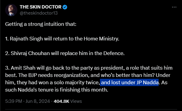 3DArnab's tweet photo. Victory = Modi-Shah

Loss = Nadda https://t.co/ae0kXBUy53