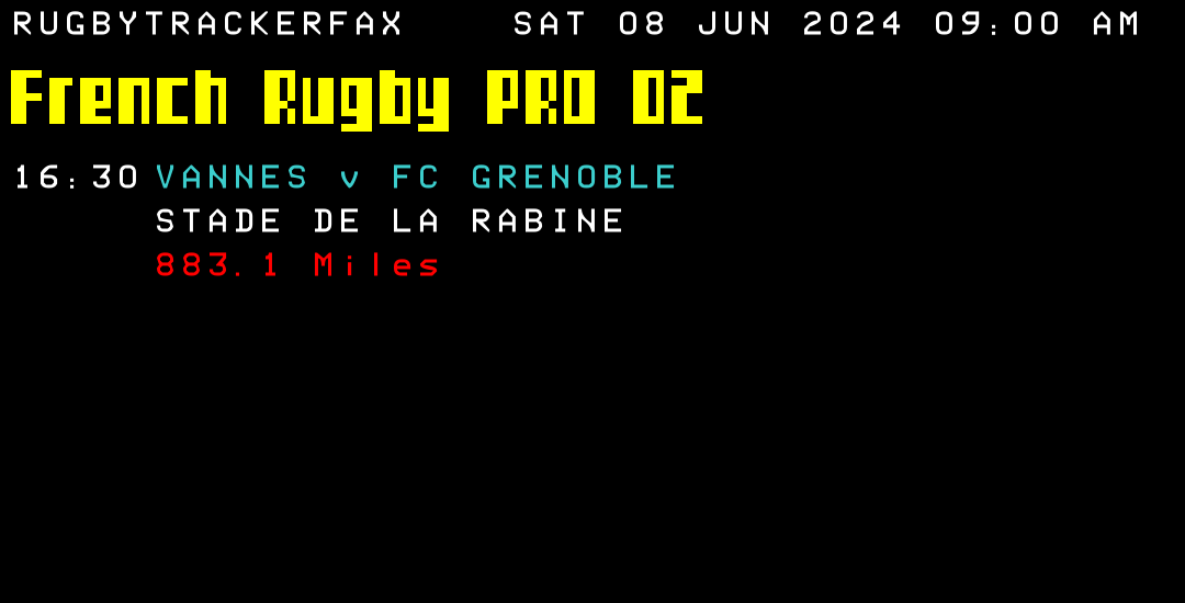 TrackerRugby's tweet photo. Todays #PROD2 Fixtures by #rugbytracker
#RugbyClubVannes #AllezFCG
https://t.co/OlNIR1In8c https://t.co/cVWD3YE602