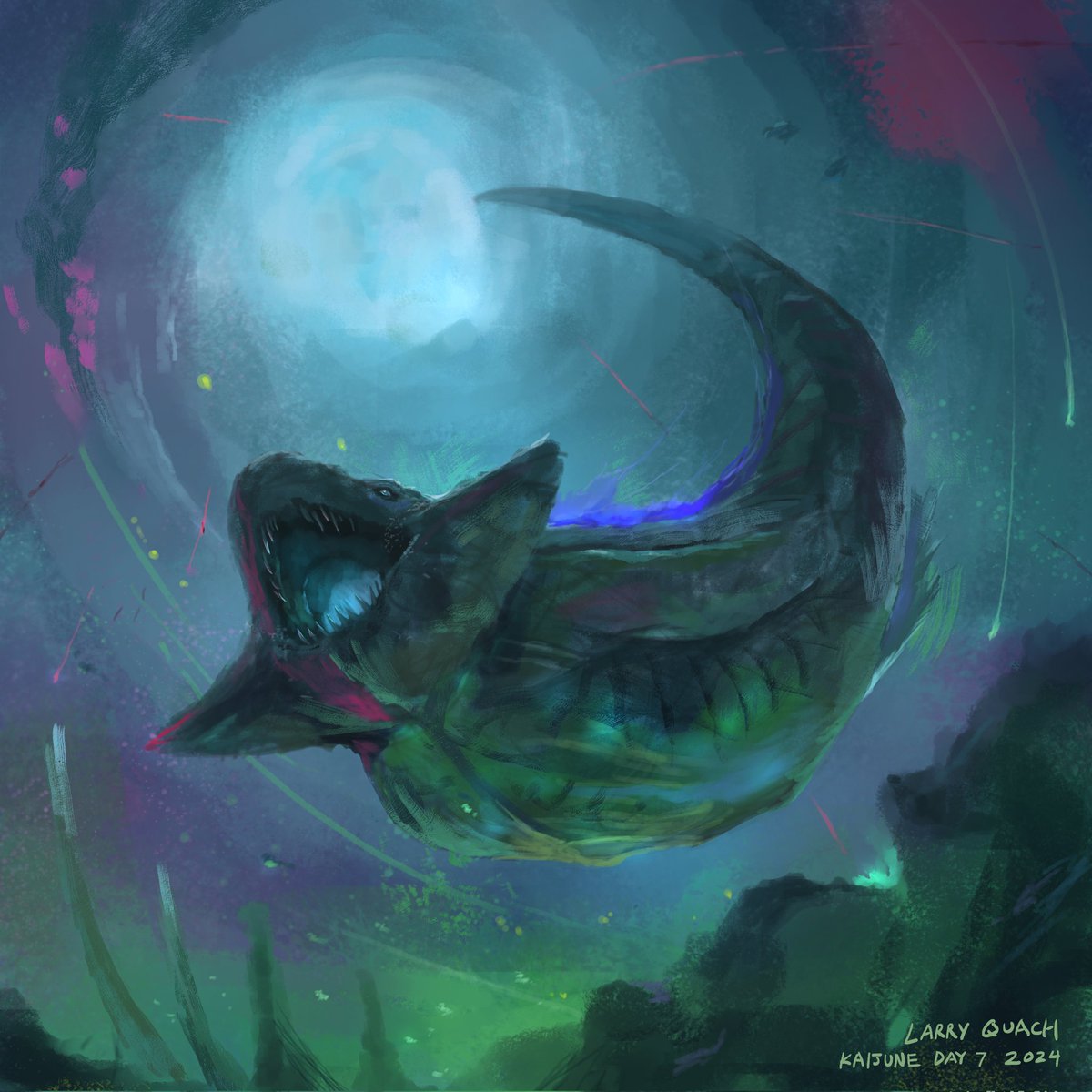 #Kaijune Day 7 - Bloopy

Sorry.  I'm not sure what this is.

Trying to paint a kaiju a day for the month of June. 

#Godzilla #tokusatsu #Kaiju #monster #painting #digitalart #digitalpainting #conceptart #drawing #Sketch #ゴジラ #特撮 #art #digitalillustration #Kaijune2024