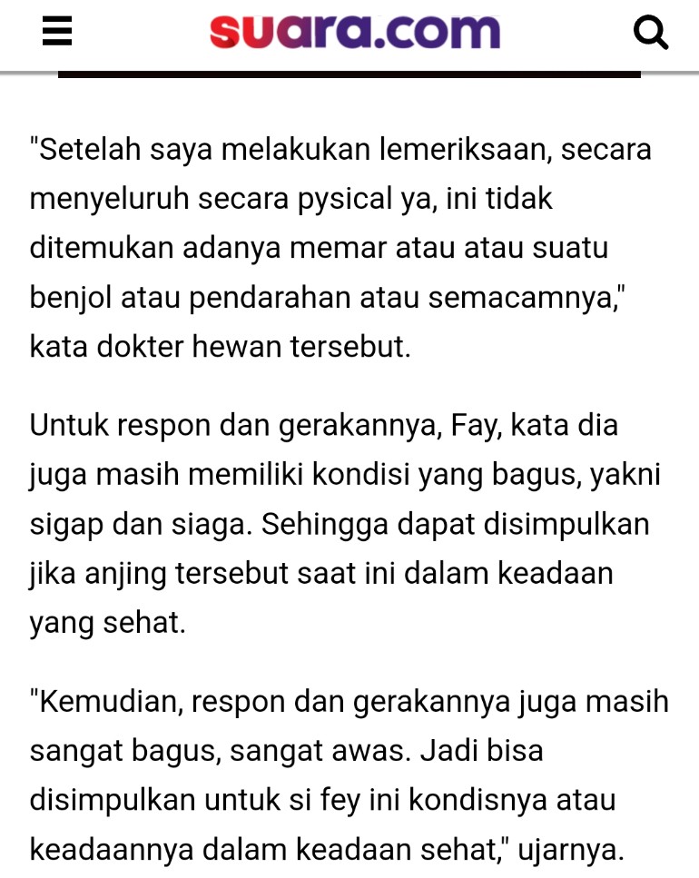 zoelfick's tweet image. Anjing yang viral di Plaza Indonesia, Fay, terkonfirmasi setelah diperiksa dokter hewan dipastikan kondisinya baik-baik saja. 

Sekarang, ada kondisi security yang difitnah menganiaya anjing ini yang butuh perhatian juga. 

Mencintai hewan jangan sampai lupa kemanusiaan.