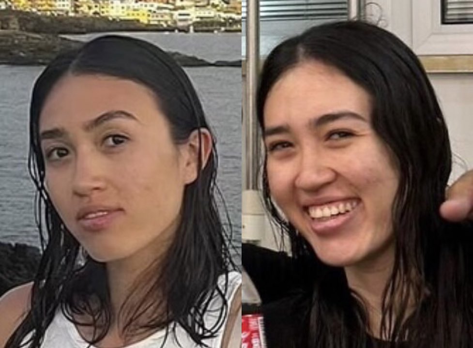 Noa Argamani before and after being held by Hamas.