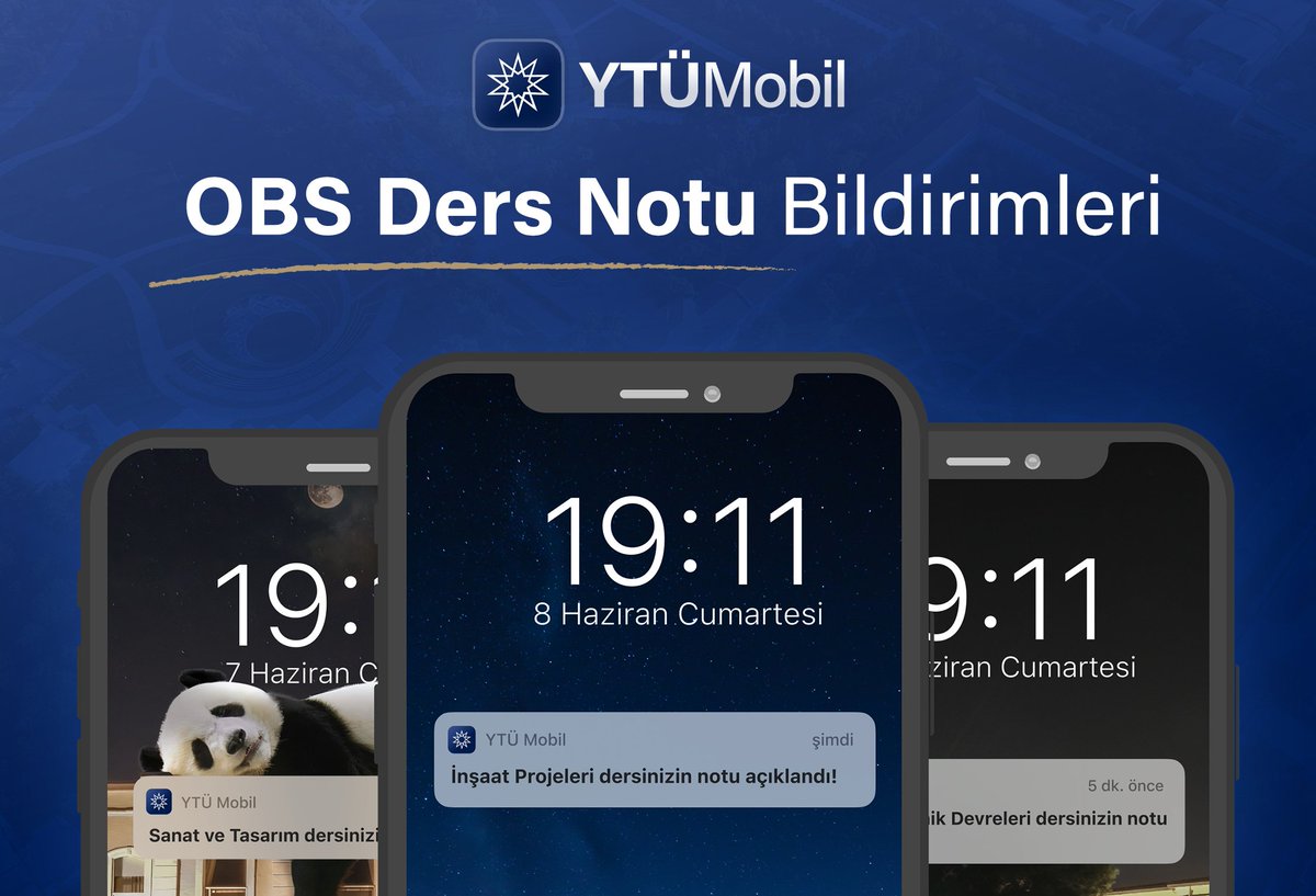 YTÜ Mobil V.2: OBS Ders Notu Bildirimleri ✨

Değerli YTÜ öğrencilerinden gelen yoğun talep ve istekler doğrultusunda OBS tarafında yayınlanan vize ve final notlarınız anlık olarak YTÜ Mobil uygulamanıza yansıyacak.

Siz istediniz, biz de yaptık 😊 ve şimdi yayında! 💫