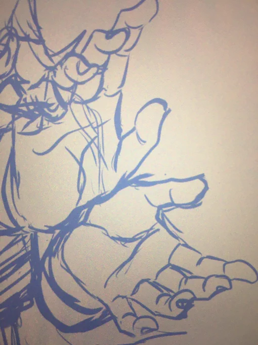 とあるファンアートで久しぶりにかめはめ波ポーズ描いてるけど、ほんと難しい 