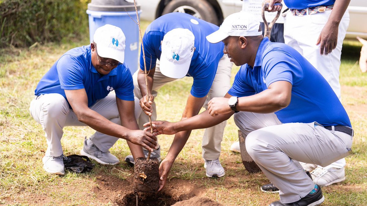 NationMediaGrp's tweet photo. A team led by NMG’s Chairman, Dr. Wilfred Kiboro &amp; other club officials joined forces to plant 100 trees at Nyahururu Country Club.

This initiative underscores our commitment to environmental sustainability.

#NationClassic2024
@PanariHotel @MaasaiSafaris @TaifaSacco https://t.co/FveubMPOjT