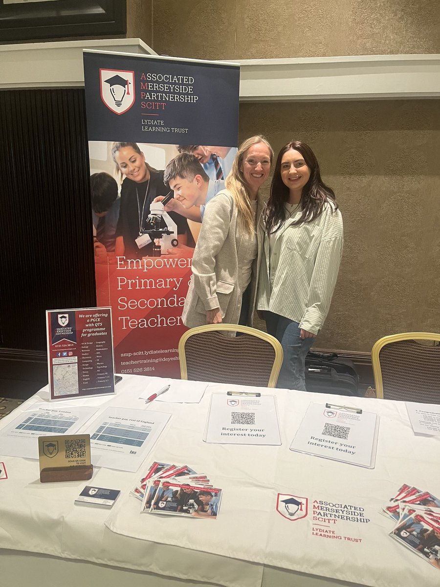 PGCEAshton (@pgceashton) on Twitter photo We enjoyed meeting prospective teacher trainees at the #getintoteaching event in Manchester today. And always lovely to be next door to our <a href="/AMPSCITT/">AMP SCITT</a> colleagues! 🙌
There’s still time to apply for our teacher training courses for September 2024.
<a href="/ashtonsixthform/">Ashton Sixth Form College</a> <a href="/StamfordTrust/">Stamford Park Trust</a> We enjoyed meeting prospective teacher trainees at the #getintoteaching event in Manchester today. And always lovely to be next door to our <a href="/AMPSCITT/">AMP SCITT</a> colleagues! 🙌
There’s still time to apply for our teacher training courses for September 2024.
<a href="/ashtonsixthform/">Ashton Sixth Form College</a> <a href="/StamfordTrust/">Stamford Park Trust</a>