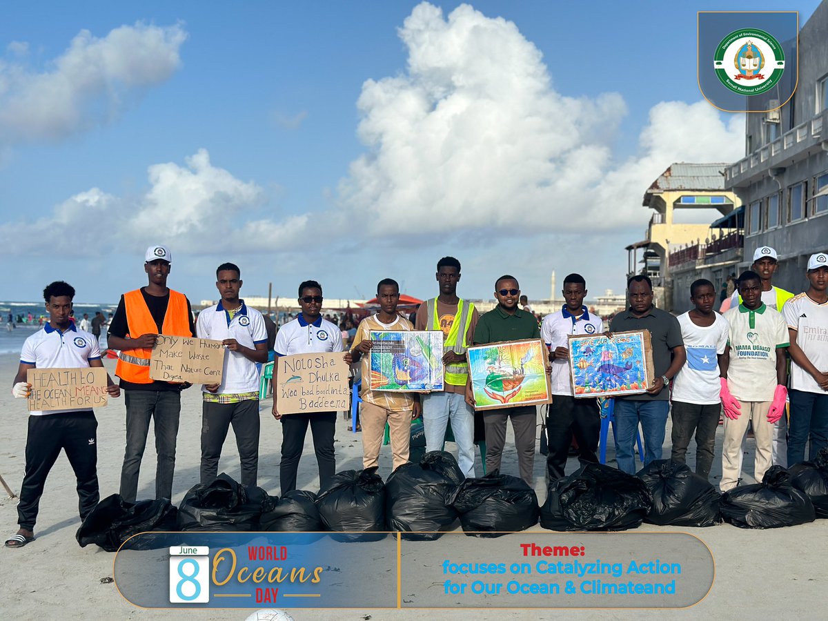 EnvsSNU's tweet photo. Celebrating #WorldOceanDay with a powerful clean-up campaign led by students from the Environmental Science Department at Liido Beach. Together, we can make a difference for our oceans.  #oceanlife https://t.co/PdwMUArBSE