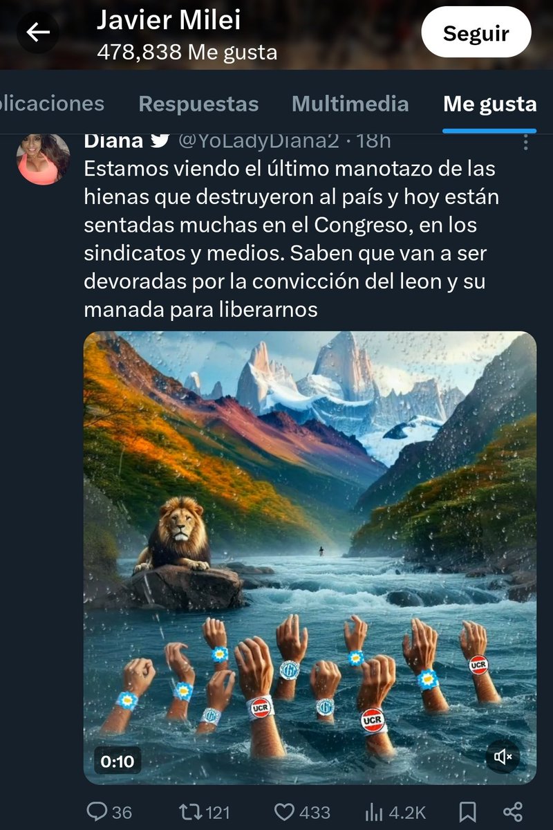 Mirá lo que likeó Milei (@mileilikea) on Twitter photo 