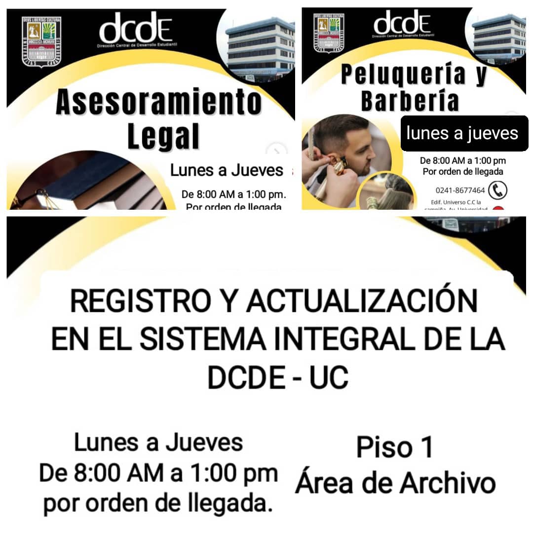 uc_dde's tweet photo. El director de la DCDE, Od. Leonardo León, informa el cronograma de los servicios que se ofrecerán en la semana del 10 al 14 junio 2024. Se realizarán trámites de solvencias y actualización de datos para estudiantes con becas. https://t.co/pjJZ46YJTn