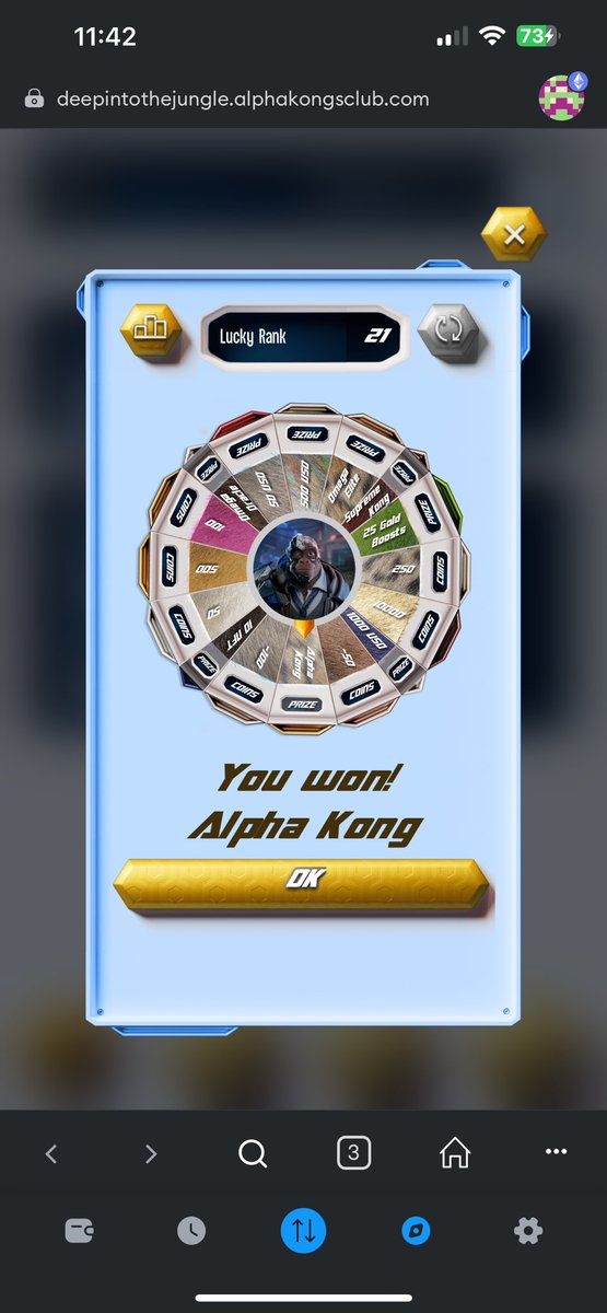 FcomoralesMD's tweet photo. What is up future kongs! Less than a week since my last post about the Kong wheel and it’s no surprise, the wheel keeps on rewarding holders! New rewards this week: @AlphaKongsClub 
1- $50 USD
2- $50 USD
3- Omega Elite
4- Omega Elite
5- Alpha Kong
6- Omega Elite
7- 25 Gold Boosts https://t.co/2BRnDLEbJ9
