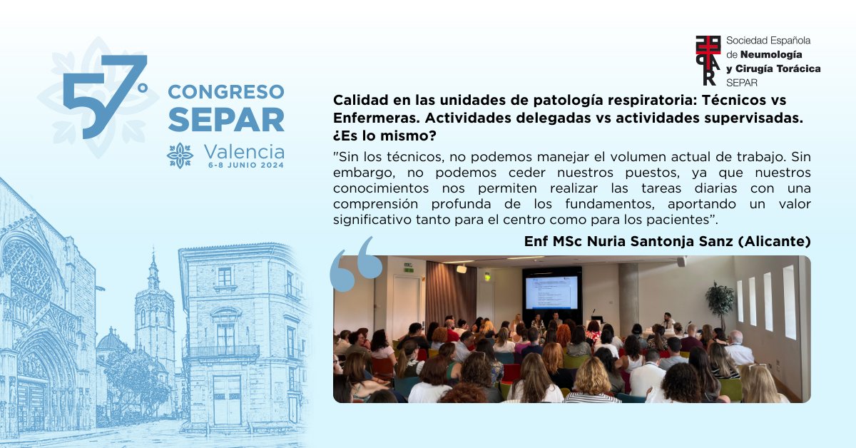 SeparRespira's tweet photo. 👩⚕️ Calidad en unidades de patología respiratoria: Técnicos vs. Enfermeras. ¿Son iguales las actividades delegadas y supervisadas?
🧐 Con la Enf MSc Nuria Santonja Sanz, descubrimos la diferencia y su impacto en el cuidado del paciente.
#Respirasepar #eresepar https://t.co/dzxUsLBBu5