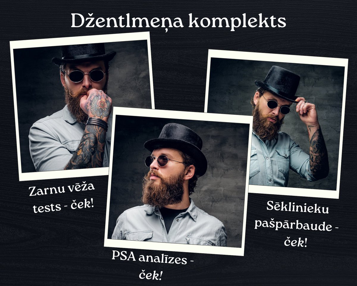 SPKCentrs's tweet photo. Pārbaudi, vai tavā “skapītī” ir džentlmeņa komplekts:
✅veikts zarnu vēža test (50-74 gadu vecumā – reizi 2 gados)
✅veiktas PSA analīzes (50-75 gadu vecumā – reizi 2 gados)
✅veikta sēklinieku pašpārbaude (reizi mēnesī).

ℹ️Vairāk info meklē: https://t.co/076xGEDzPi https://t.co/MADOlfxwL6