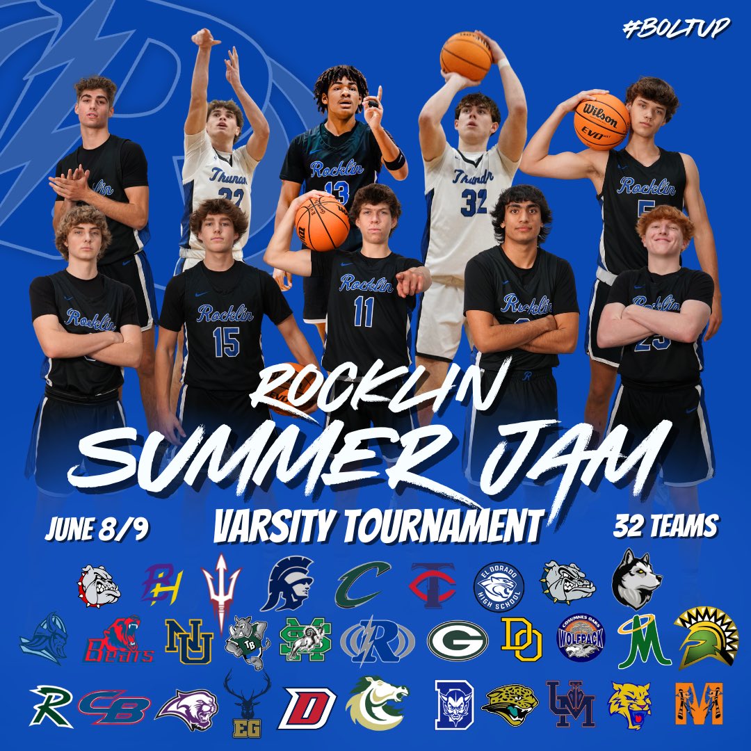 RHSThunderHoops's tweet photo. Rocklin Basketball hosts the Rocklin Summer Jame Varsity Tournament today and tomorrow. 32 teams from all over NorCal, Nevada, and Fresno. Schedule linked here. https://t.co/I81cFTpx84 @SacBee_JoeD @J_Georgeson26 @ABCJAMPro @PremierPrepsNMP @WCPSacramento https://t.co/kFtta8p7kU