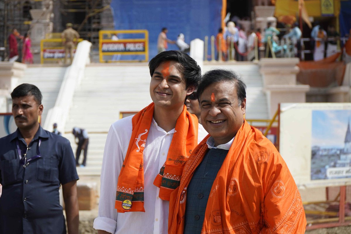 himantabiswa's tweet photo. With son Nandil at Prabhu Shri Ram's footsteps🙏🏼 https://t.co/bQSOqWx4d9