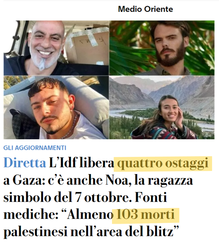 Oggi doppio successo per l'esercito israeliano.
Stranamente <a href="/repubblica/">Repubblica</a> ne celebra con immagini solo uno.

#GazaScortamediatica