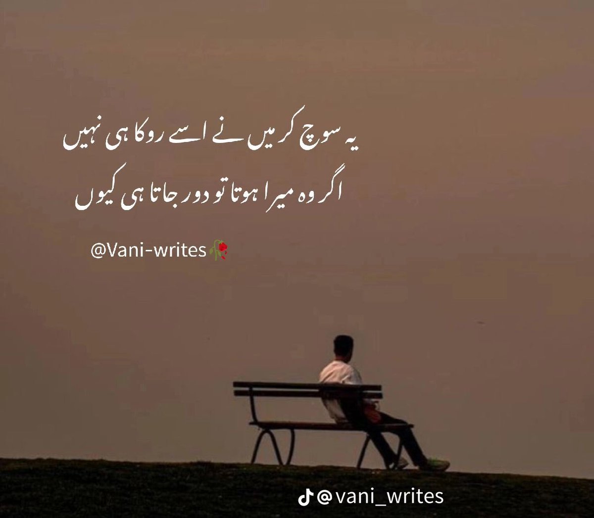یہ سوچ کر میں نے اسے روکا ہی نہیں 
اگر وہ میرا ہوتا تو دور جاتا ہی کیوں