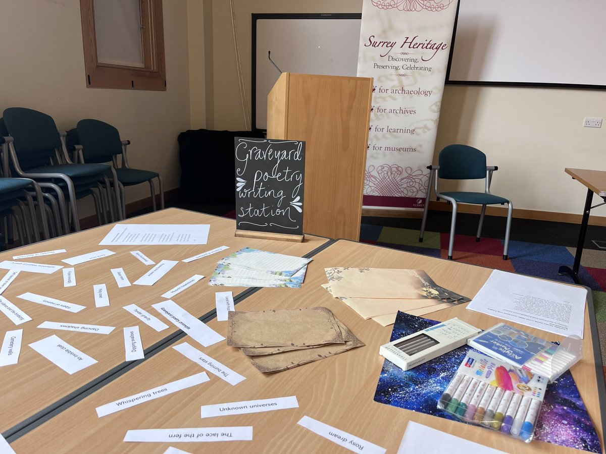 lucyella13's tweet photo. #VictorianMemorials crafternoon activities - mourning handkerchief making and graveyard poetry writing! Thanks to @lizabethswann @Danielle_M_Dove @cemathieson @SurreyHeritage @SurreySLL #surrey #SAHN #surreyculturallives https://t.co/PZz3wHvhI0