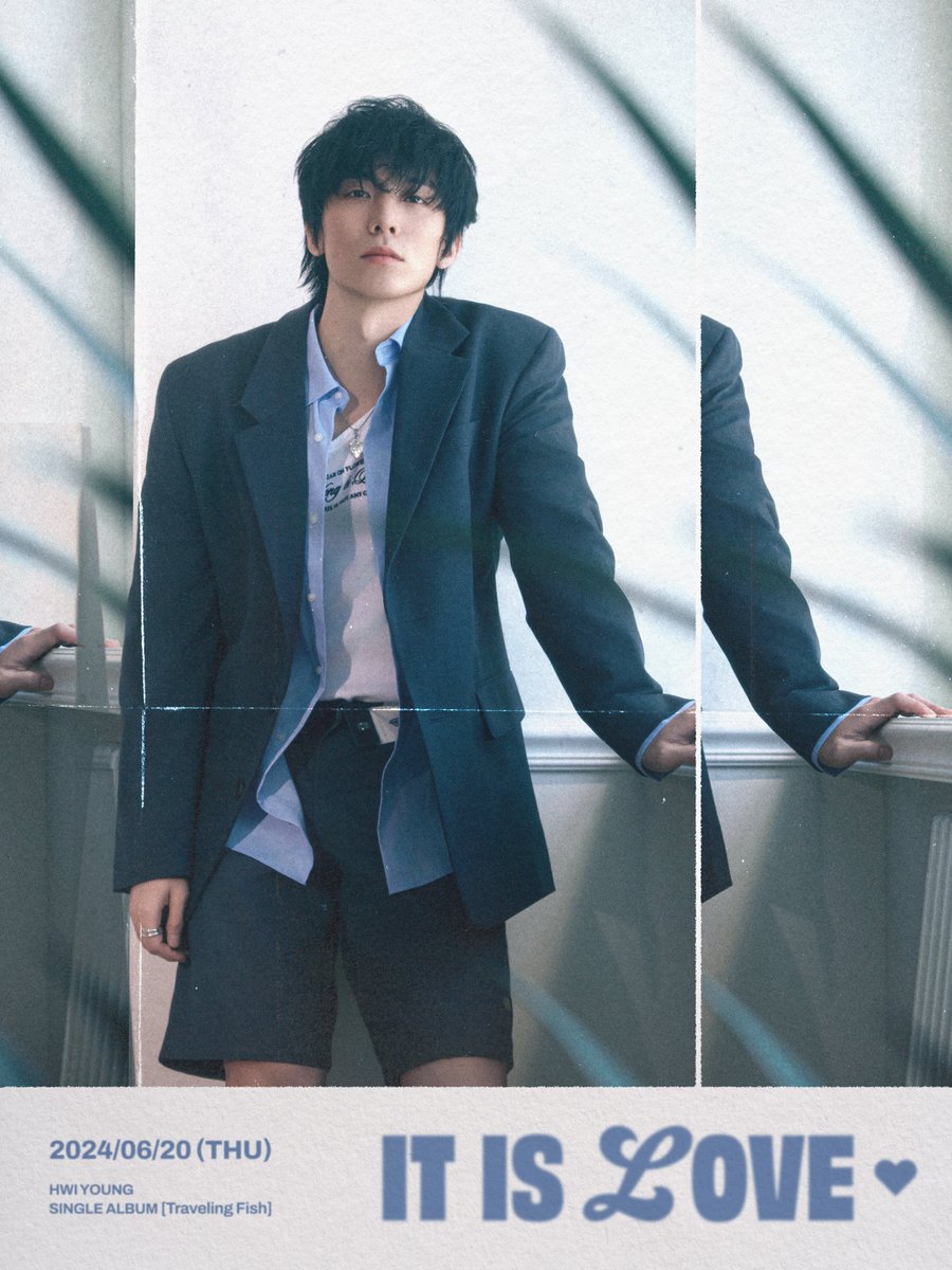 HWI YOUNG SINGLE ALBUM [Traveling Fish]
TITLE POSTER

▶ TITLE - IT IS L0VE ♥ 
▶ ALBUM RELEASE 2024.06.20 6PM (KST)

#SF9 #에스에프나인 #HWIYOUNG #휘영 #Single_Album #Traveling_Fish #IT_IS_L0VE_♥