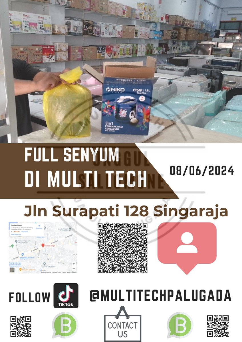 IvanGotama's tweet photo. Full senyuman bestiee sudah beli Magicom baru di Multi Tech
☺️🫶 #virall #fyp #fpyp #magicom #nasi #cosmos #miyako #jualan #panas #hangat #masak #singaraja #bali #trending #penghangat #makanan #ketan #sayuran #buah #kacang #beras #okayama #vitara #niko https://t.co/hHuEYF906p