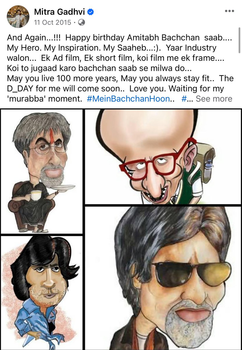 Khaanabadosh फनकार (@mitragadhvi) on Twitter photo Thank you <a href="/SrBachchan/">Amitabh Bachchan</a> sir !
This is a “Sapne Sach Hote Hai” moment for me.
Been manifesting since years. Here are some old posts from year 2013-14-15. Thank you <a href="/SrBachchan/">Amitabh Bachchan</a> sir !
This is a “Sapne Sach Hote Hai” moment for me.
Been manifesting since years. Here are some old posts from year 2013-14-15.