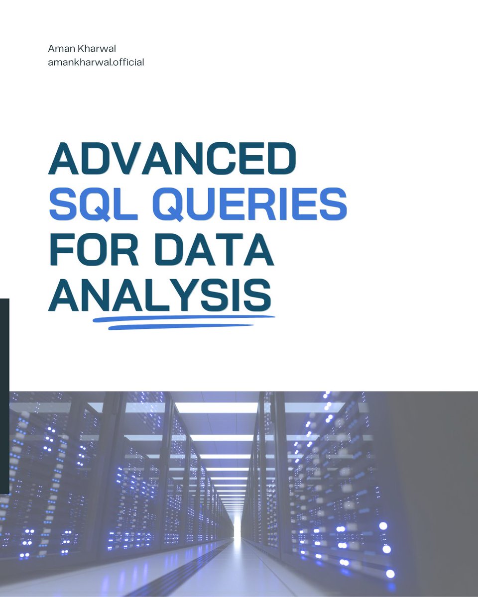 amankk_9's tweet image. Here are some Advanced #SQL Queries you should know for #DataAnalytics

1. Window Functions
2. Common Table Expressions (CTEs)
3. Recursive CTEs
4. PIVOT Queries
5. Dynamic SQL
6. MERGE Statement

Learn how to implement all these queries: bit.ly/advanced-sql-q…